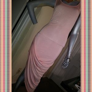 Backless peach dress